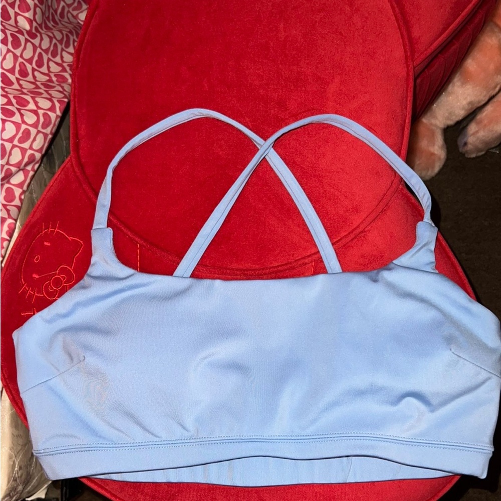 Baby blue sports bra